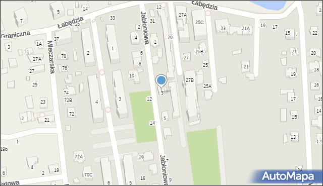 Piaseczno, Jabłoniowa, 3, mapa Piaseczno