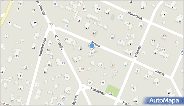 Piaseczno, Jasna, 13, mapa Piaseczno