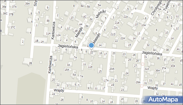 Piekary Śląskie, Jagiellońska, 12, mapa Piekary Śląskie