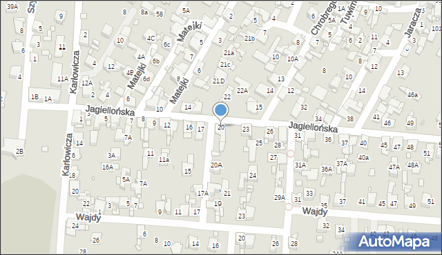 Piekary Śląskie, Jagiellońska, 20, mapa Piekary Śląskie