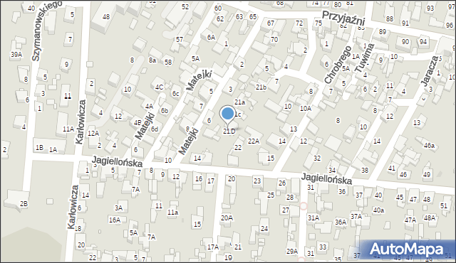 Piekary Śląskie, Jagiellońska, 21D, mapa Piekary Śląskie