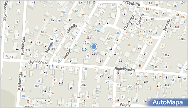 Piekary Śląskie, Jagiellońska, 22A, mapa Piekary Śląskie