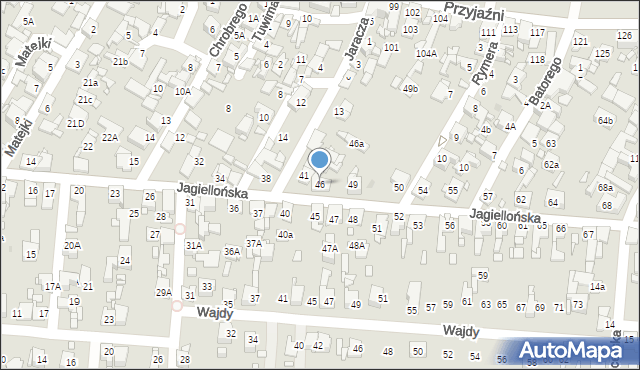 Piekary Śląskie, Jagiellońska, 46, mapa Piekary Śląskie