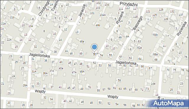 Piekary Śląskie, Jagiellońska, 50, mapa Piekary Śląskie