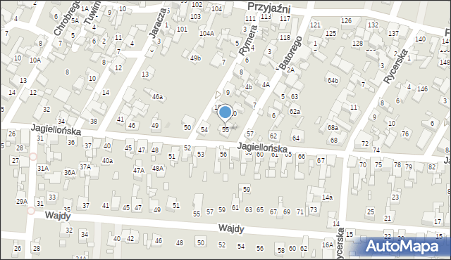 Piekary Śląskie, Jagiellońska, 55, mapa Piekary Śląskie