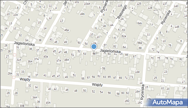Piekary Śląskie, Jagiellońska, 56, mapa Piekary Śląskie