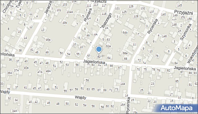 Piekary Śląskie, Jagiellońska, 62, mapa Piekary Śląskie