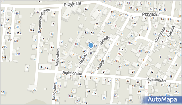 Piekary Śląskie, Jagiellońska, 6b, mapa Piekary Śląskie