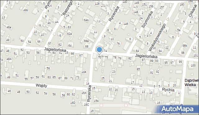 Piekary Śląskie, Jagiellońska, 73, mapa Piekary Śląskie