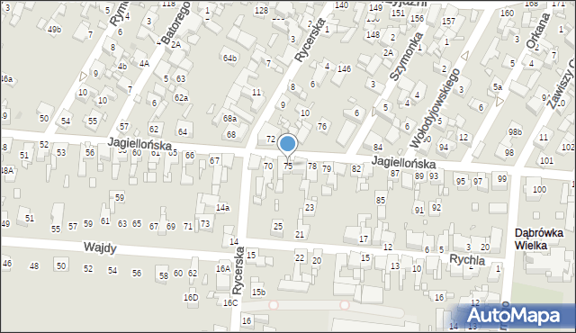 Piekary Śląskie, Jagiellońska, 75, mapa Piekary Śląskie