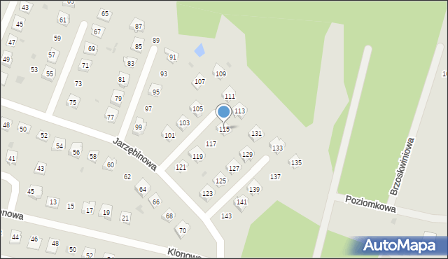 Piekoszów, Jarzębinowa, 115, mapa Piekoszów