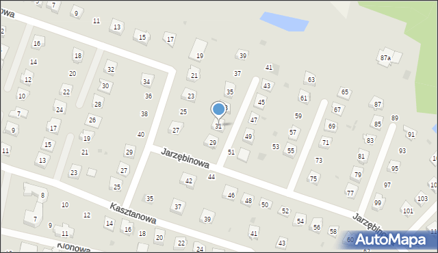 Piekoszów, Jarzębinowa, 31, mapa Piekoszów