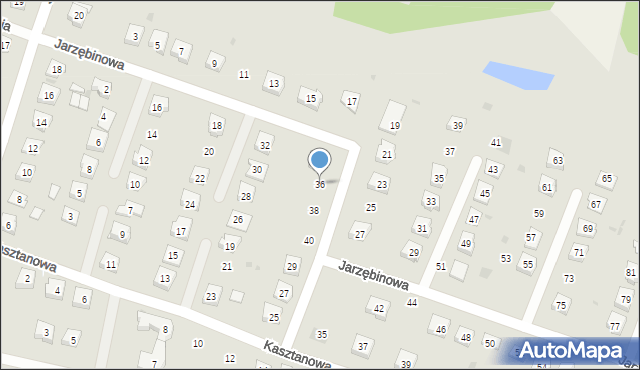 Piekoszów, Jarzębinowa, 36, mapa Piekoszów