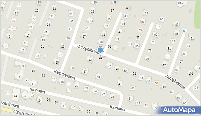 Piekoszów, Jarzębinowa, 44, mapa Piekoszów