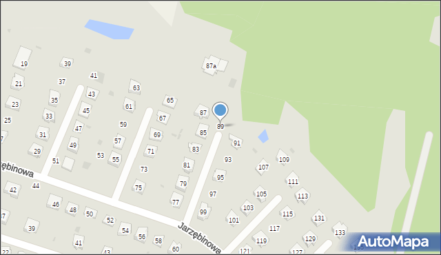 Piekoszów, Jarzębinowa, 89, mapa Piekoszów