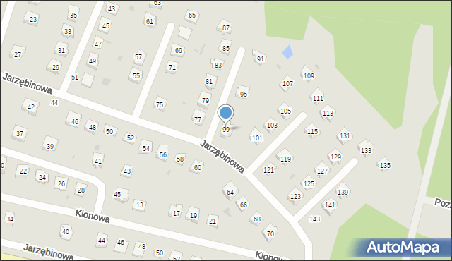 Piekoszów, Jarzębinowa, 99, mapa Piekoszów