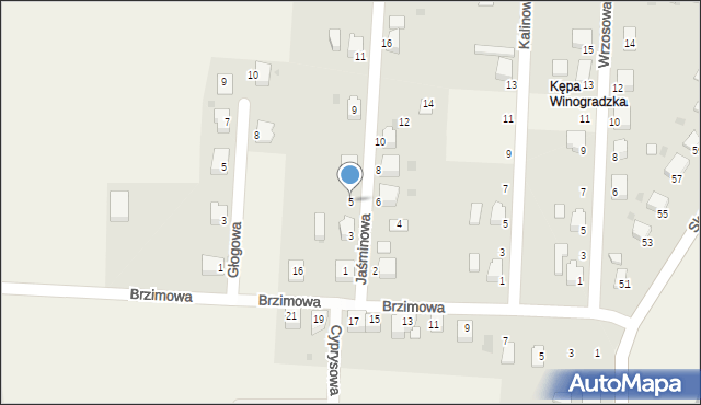 Pierściec, Jaśminowa, 5, mapa Pierściec