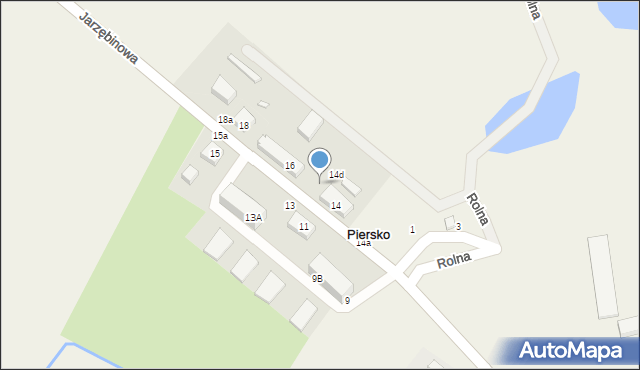 Piersko, Jarzębinowa, 16b, mapa Piersko