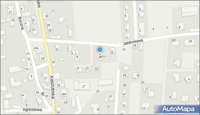 Pierwoszyno, Jabłoniowa, 18, mapa Pierwoszyno