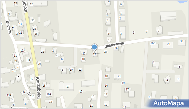 Pierwoszyno, Jabłoniowa, 22, mapa Pierwoszyno