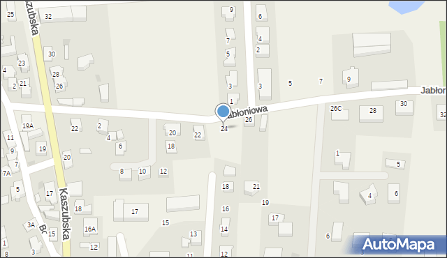 Pierwoszyno, Jabłoniowa, 24, mapa Pierwoszyno