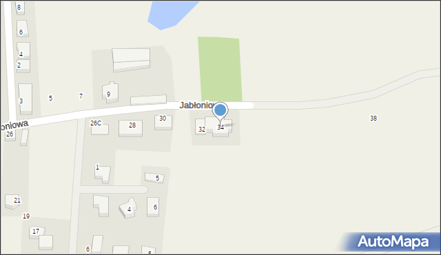 Pierwoszyno, Jabłoniowa, 34, mapa Pierwoszyno