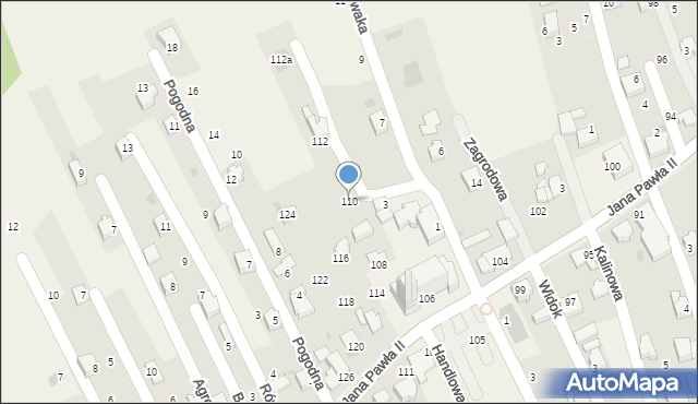 Pietrzykowice, Jana Pawła II, 110, mapa Pietrzykowice