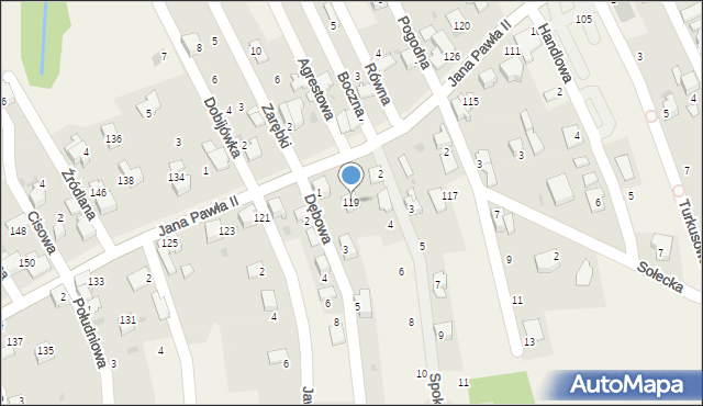 Pietrzykowice, Jana Pawła II, 119, mapa Pietrzykowice