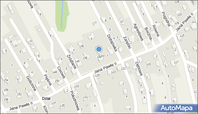 Pietrzykowice, Jana Pawła II, 134, mapa Pietrzykowice