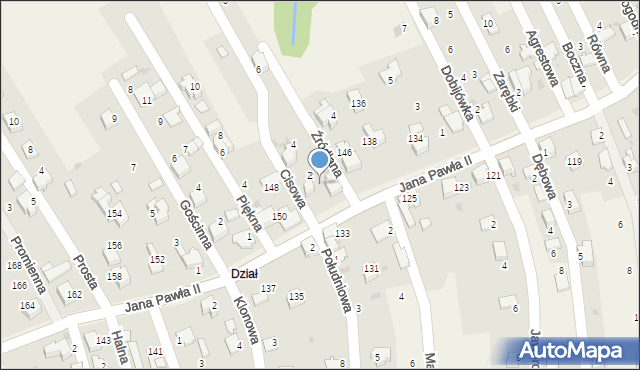 Pietrzykowice, Jana Pawła II, 142, mapa Pietrzykowice