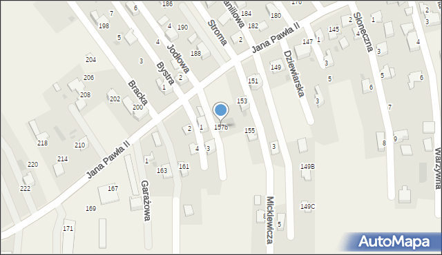 Pietrzykowice, Jana Pawła II, 157b, mapa Pietrzykowice