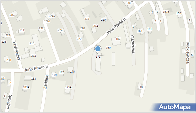 Pietrzykowice, Jana Pawła II, 171, mapa Pietrzykowice
