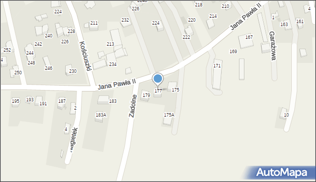 Pietrzykowice, Jana Pawła II, 177, mapa Pietrzykowice