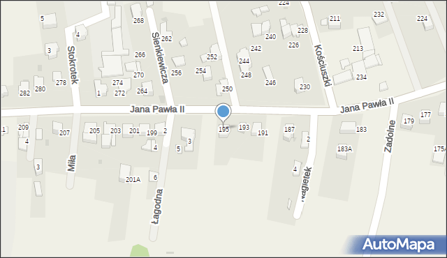 Pietrzykowice, Jana Pawła II, 195, mapa Pietrzykowice
