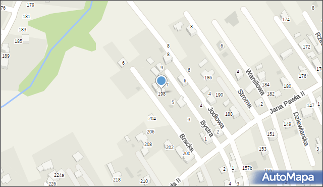 Pietrzykowice, Jana Pawła II, 198, mapa Pietrzykowice