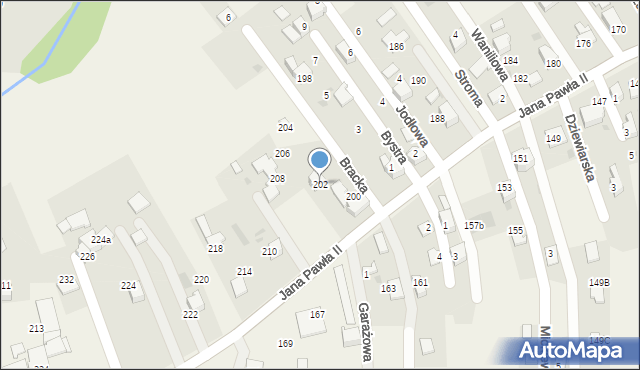 Pietrzykowice, Jana Pawła II, 202, mapa Pietrzykowice