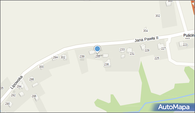 Pietrzykowice, Jana Pawła II, 235, mapa Pietrzykowice