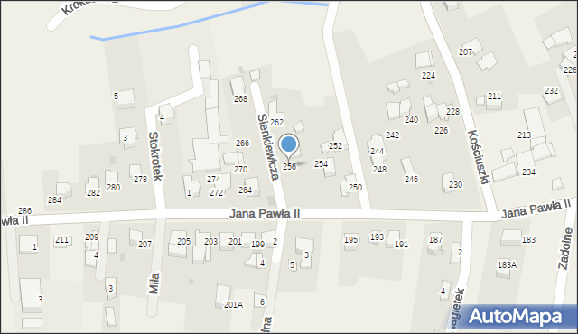 Pietrzykowice, Jana Pawła II, 256, mapa Pietrzykowice