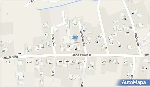 Pietrzykowice, Jana Pawła II, 270, mapa Pietrzykowice