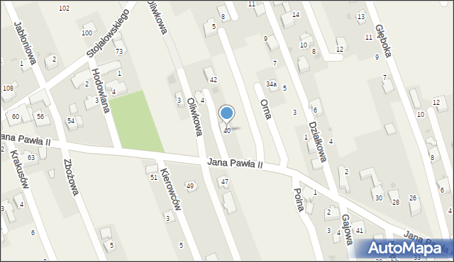 Pietrzykowice, Jana Pawła II, 40, mapa Pietrzykowice
