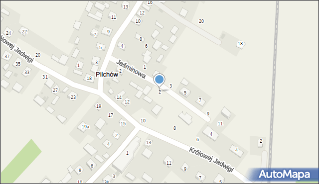 Pilchów, Jaśminowa, 2, mapa Pilchów