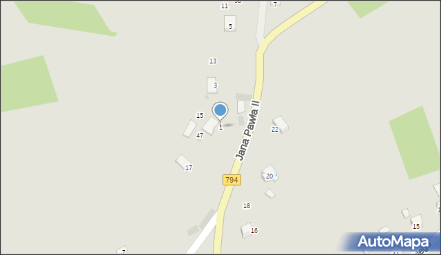 Pilica, Jana Pawła II, 1, mapa Pilica