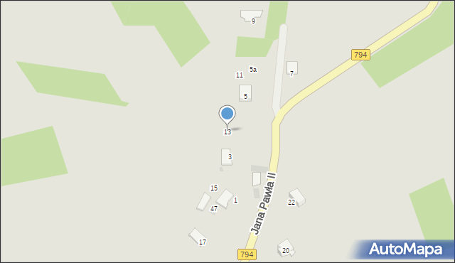 Pilica, Jana Pawła II, 13, mapa Pilica