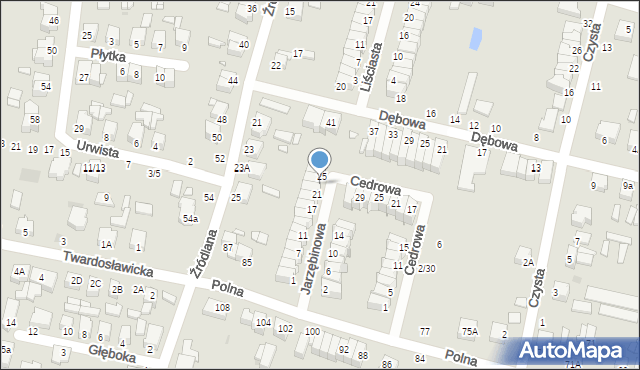 Piotrków Trybunalski, Jarzębinowa, 23, mapa Piotrków Trybunalski