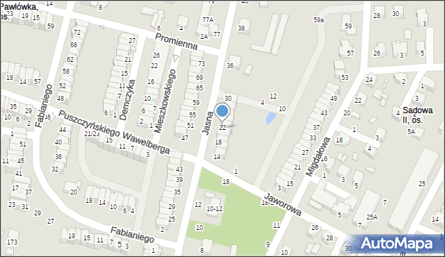 Piotrków Trybunalski, Jasna, 22, mapa Piotrków Trybunalski