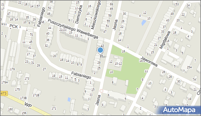 Piotrków Trybunalski, Jasna, 33, mapa Piotrków Trybunalski