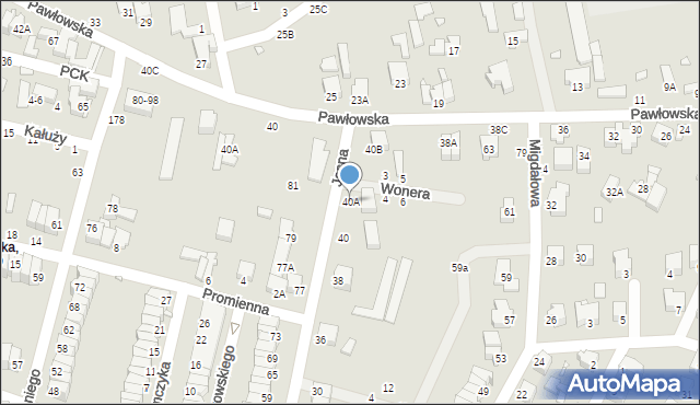 Piotrków Trybunalski, Jasna, 40A, mapa Piotrków Trybunalski