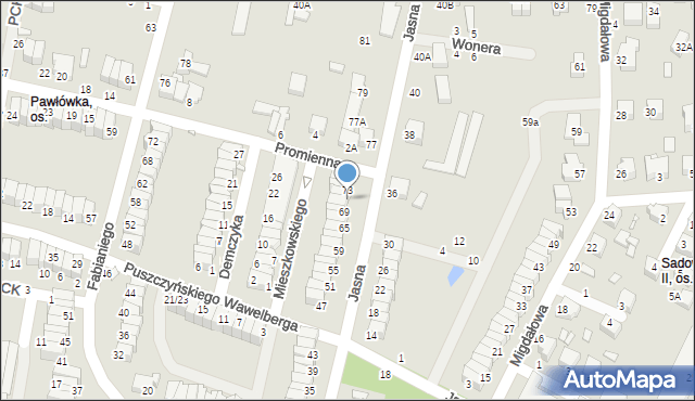 Piotrków Trybunalski, Jasna, 71, mapa Piotrków Trybunalski