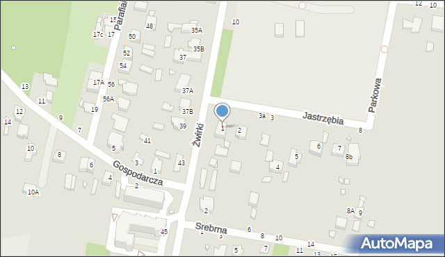 Piotrków Trybunalski, Jastrzębia, 1, mapa Piotrków Trybunalski