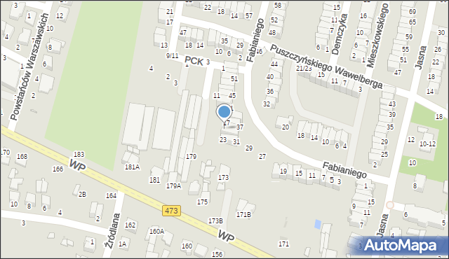 Piotrków Trybunalski, Jaszkowskiego Teofila, 19, mapa Piotrków Trybunalski
